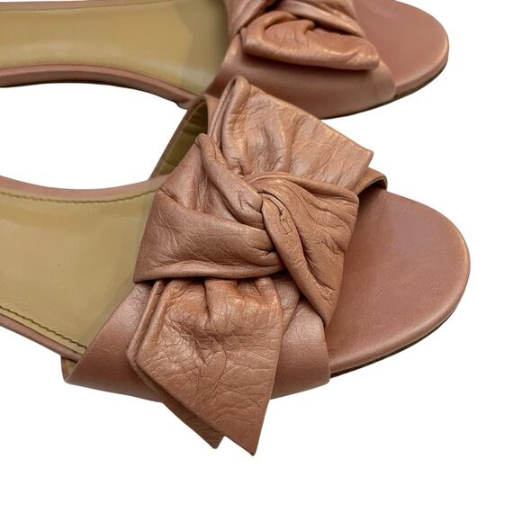 Michael Michael Kors Willa Bow Slide Sandals 9.5M Flat Leather Pink Open Toe - Picture 4 of 10